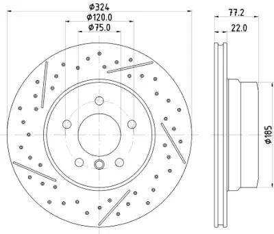 Artesanal Disco de freno HELLA 8DD 355 130-011